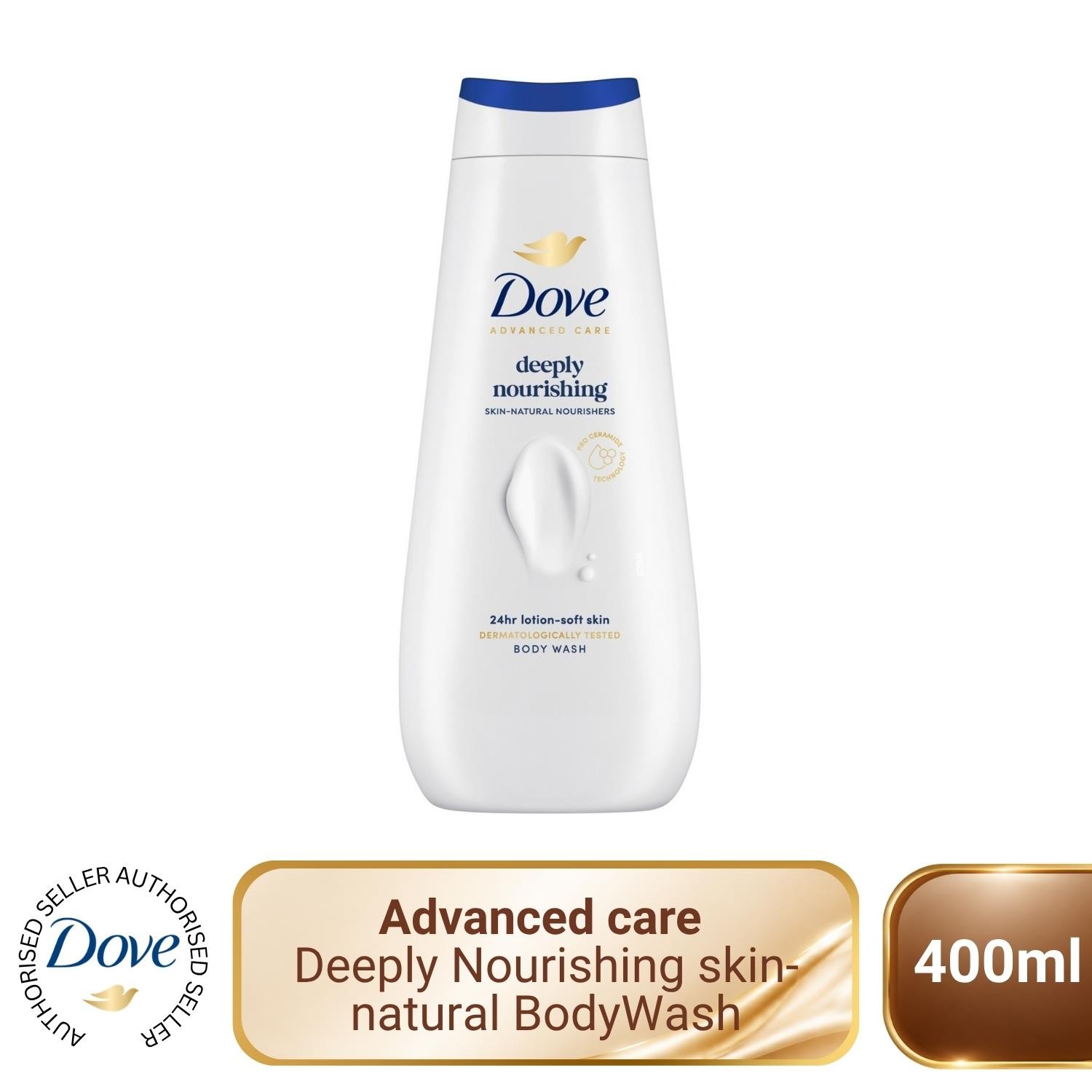 Dove Advanced Care Deeply Nourishing Body Wash 24H Renewing Micromoisture, 400Ml - Image 3