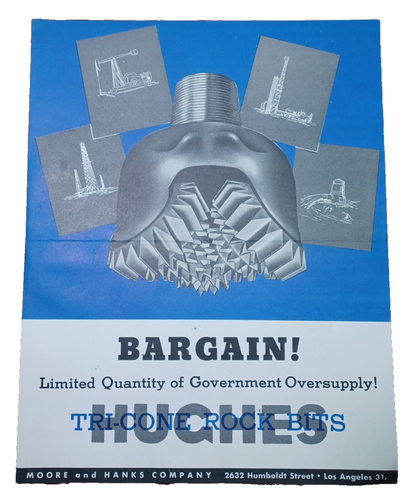 Surplus Government Surplus Hughes Tool Co Tri Cone Rock Bits Brochure 