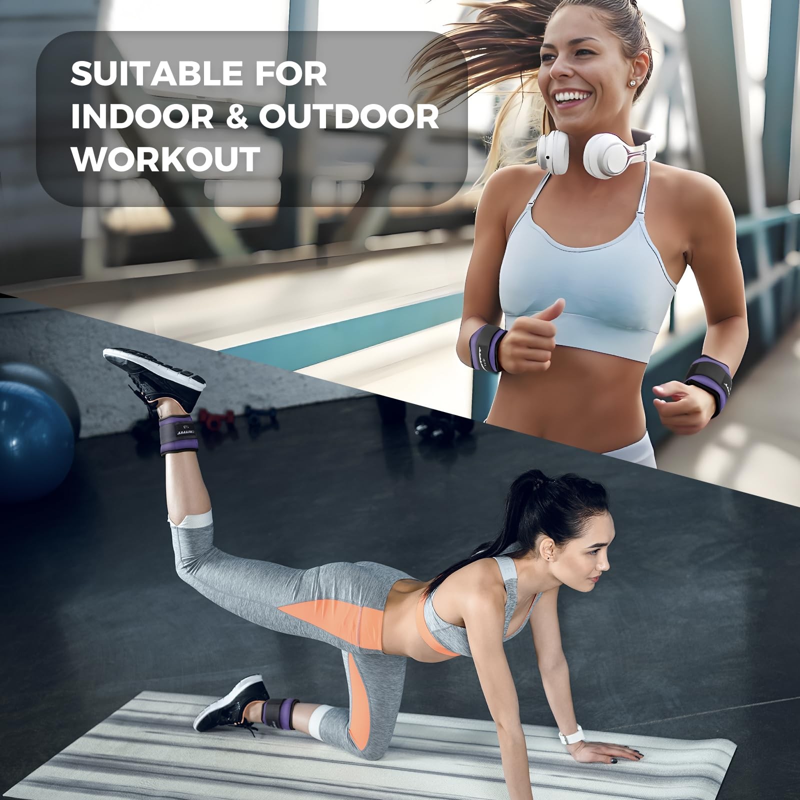 RitFit Ankle Wrist Weights for Women  Men 1 Pair Blue - 3 lbs Each