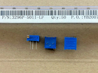 10 Stück Trimmpotentiometer - 3296P-501I-LF - Bourns Inc. - 3 Pin  9mm TR 3296