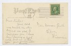 1912 Oshkosh WI cancel to Mrs. Zinth RIPON. Young woman with flowers.  ART  PC — photo 2