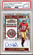 2019 Panini Contenders - Rookie Ticket RPS Deebo Samuel #113 Cracked Ice /23...