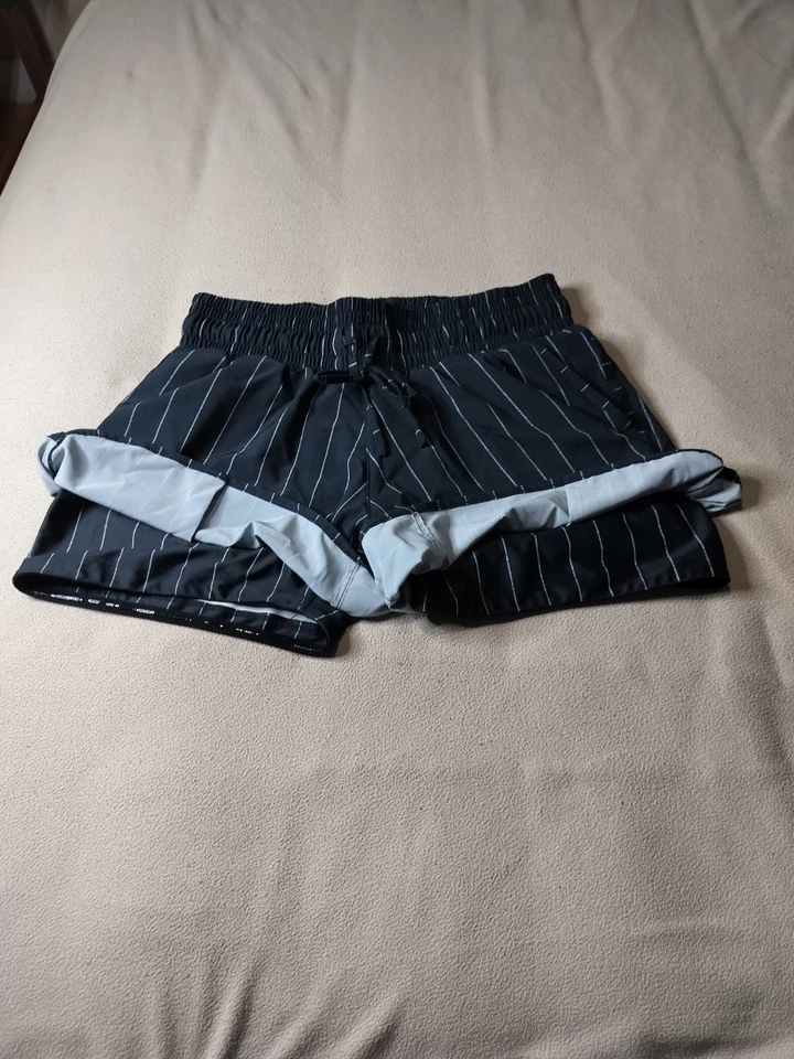 Pantalón corto Albion para mujer azul marino a rayas, talla L, RN 124780 Foto 3 de 4