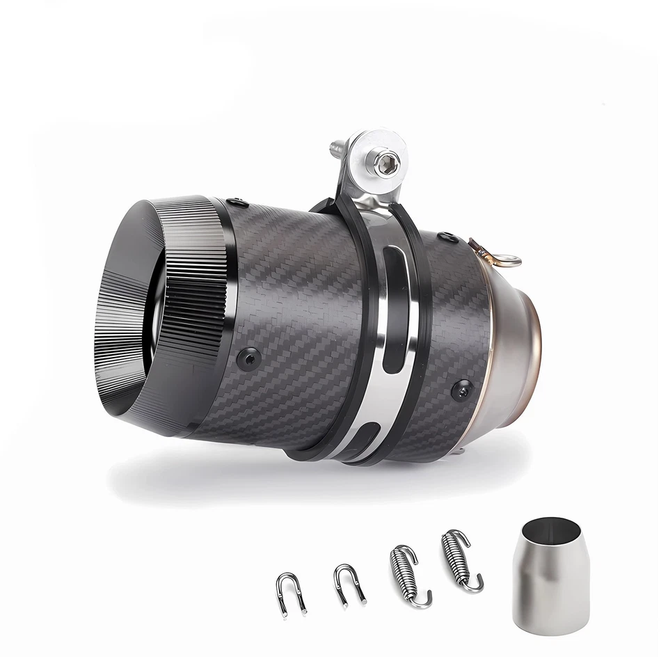 Универсальная насадочная труба глушителя выхлопной системы мотоцикла 51 мм 2 дюйма хвостовые наконечники из углеродного волокна - Изображение 3 из 4