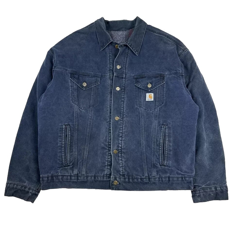 Vintage 90s Carhartt JB183 USA Indigo Blue Jacket Blanket Vintage 90s Carhartt JB183 USA Indigo Blue Jacket Blanket