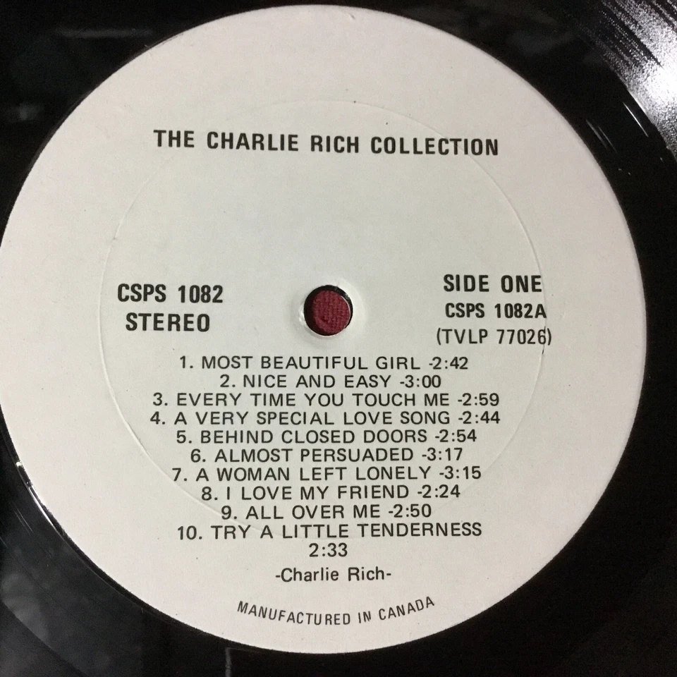 The Charlie Rich Collection *1977:Vinyl (EX) copy Columbia CSPS-1082 *CANADA - Image 4 of 4