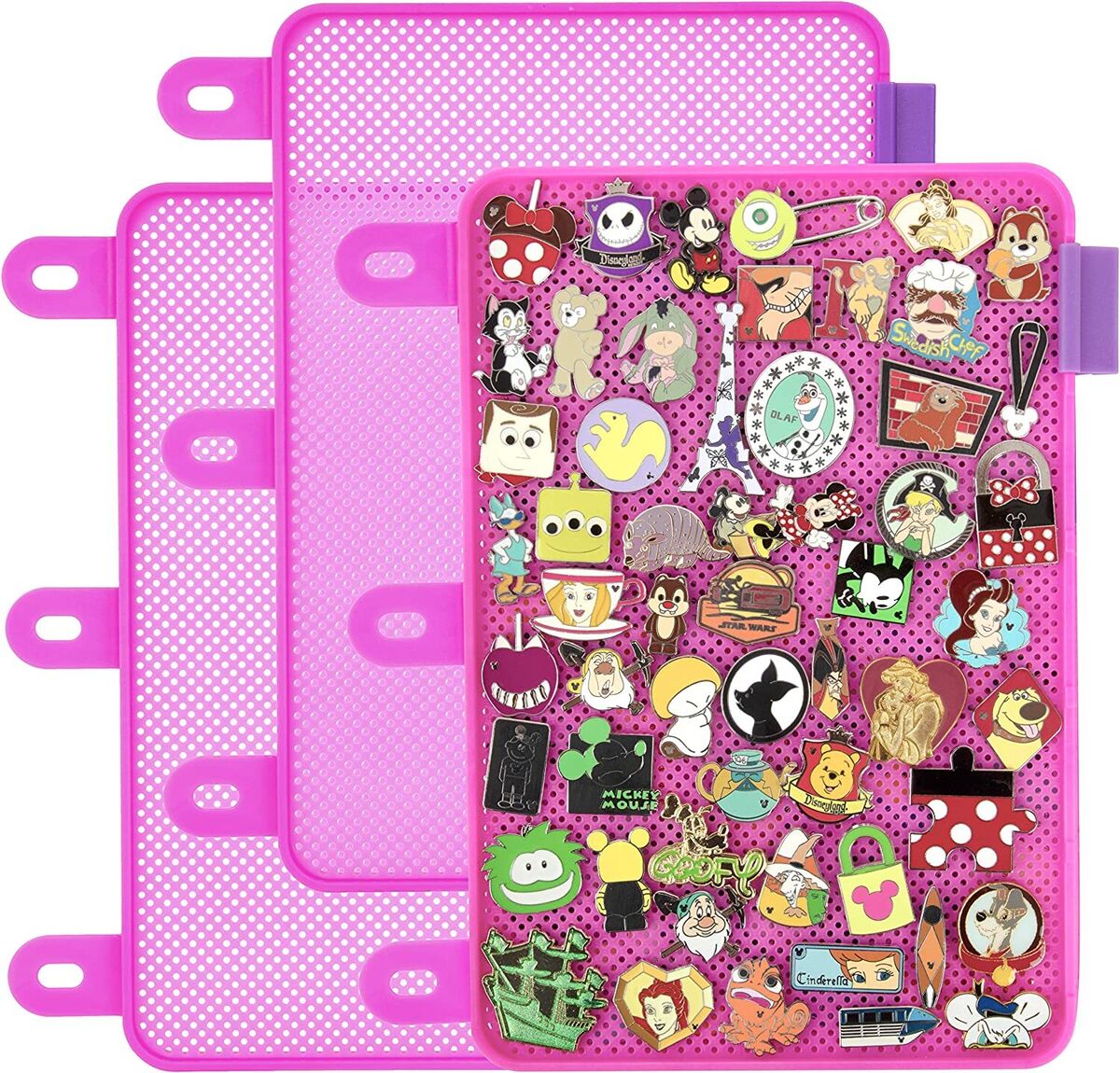 Enamel Pin Display Pages (3 PK) - Display and Trade Your Disney Collectible Pins in Any 3-Ring Binder - Pages Lay Flat with Pinbacks and No Sagging!