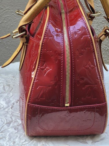 Vintage Louis Vuitton Vernis Red Monogram Leather Wide Top Handle Shoulder Bag - Picture 15 of 24