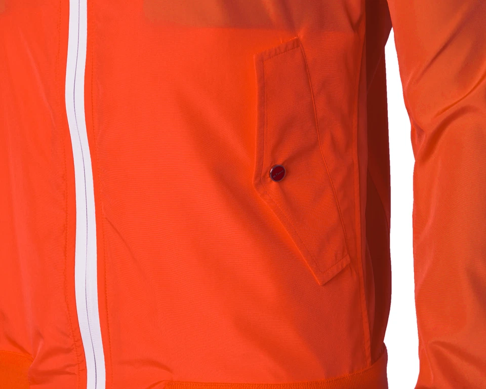 CHAQUETA BOMBER KITON NUEVA CON ETIQUETAS Cima naranja fluo ligera extra-lujo Italia 46 XS Foto 3 de 4