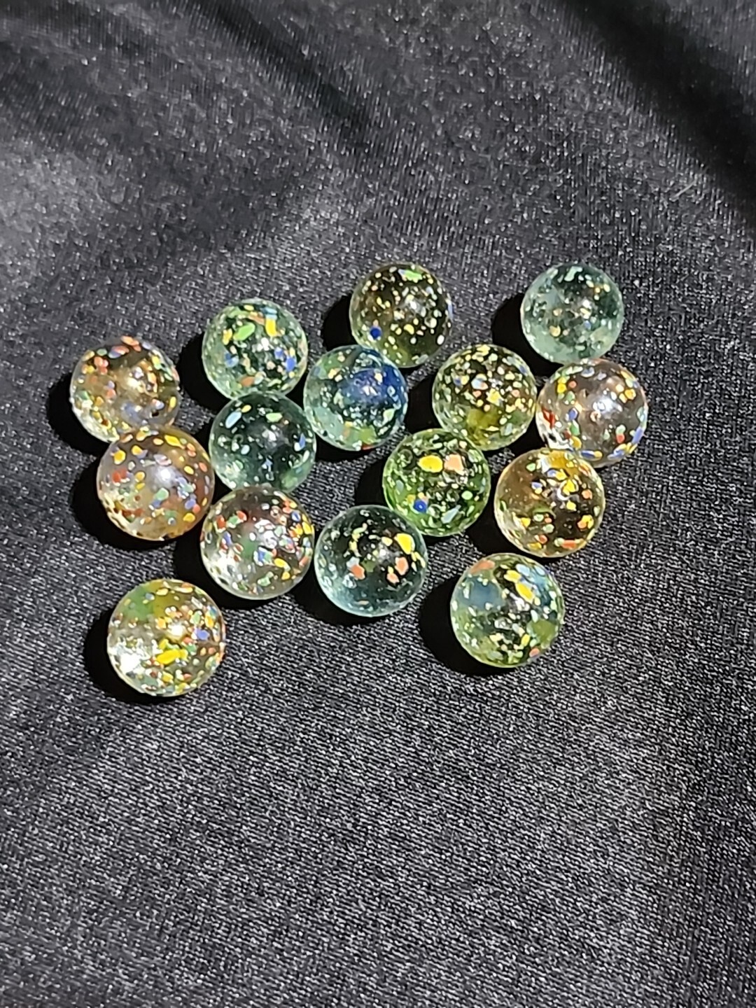 VTG Clear Confetti MultiColor Glitterbomb 15x Marble Marbles Lot eBay