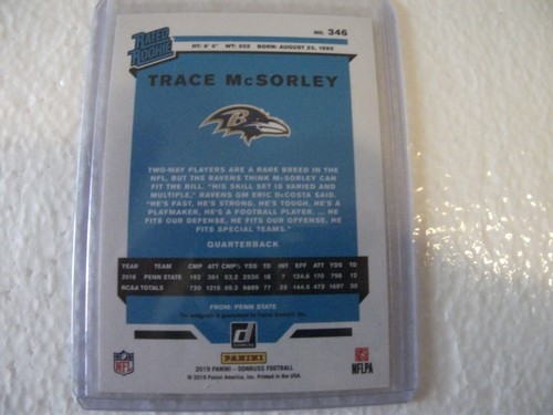 Trace Mcsorley 19 Donruss Rated Rookie Autograph Cardinals Auto Ebay