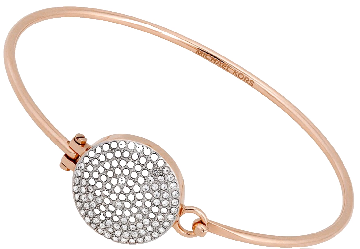 Bracciale Michael Kors Heritage MK oro rosa cristallo pavè disco MKJ3893791 + SCATOLA MK