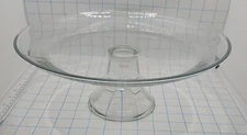 VTG Cake Serving Plate 5" X 13" Clear Glass Cake Dish Tall 
