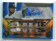 2018 Topps Triple Threads Luis Severino SAPPHIRE PATCH AUTO AUTOGRAPH /3 YANKEES