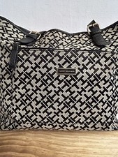 Borsa a mano Tommy Hilfiger firmata logo media tote bag borsetta nera marrone