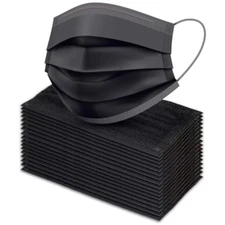 Black 3ply Mask Disposable Surgical Face Masks 3-Ply 50 Pack Level 3 99%