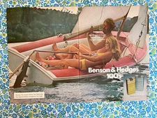 Benson & Hedges 100’s Cigarettes 1975 Print Ad Sailboat