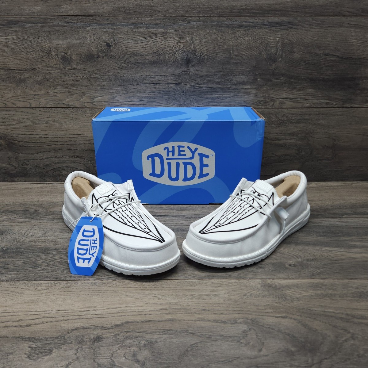 Hey Dude Wally Tuxedo White Mens Formal Dudes Slip On New In  display picture 1