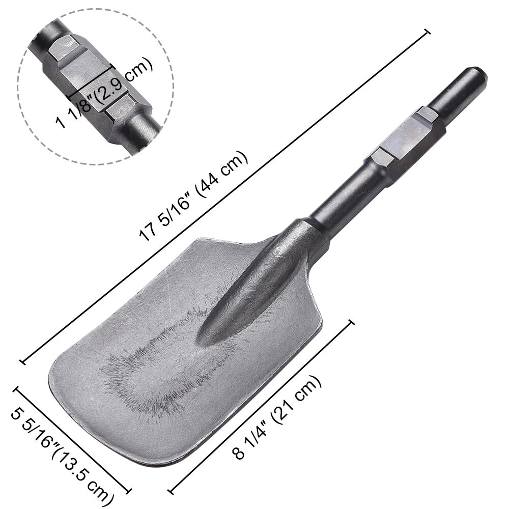 Clay Spade Scoop Shovel Bit Steel for 11/8" Hex Shank Demolition Jack