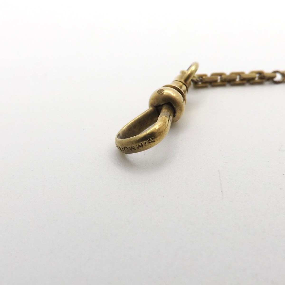 20世紀初頭｜アメリカ｜Simmons社｜ウォッチチェーン Victorian Simmons Gold Filled Bar Square Cable Link Pocket Watch