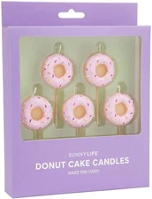 SUNNYLIFE Donut Cake Candles Make the Cake Set of 5 Pink Donuts BRAND NEW IN BOX