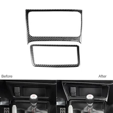2X For Honda Civic 8th 2006-2011 Carbon Fiber Interior Console Storage Box Cover
