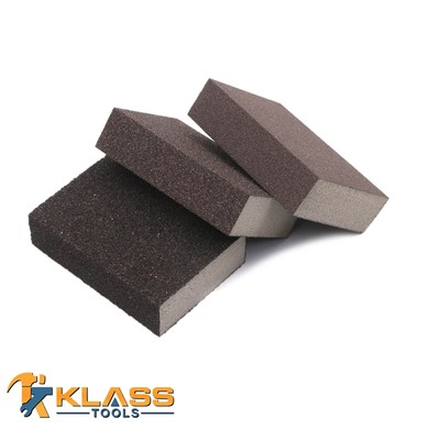 Four Sided Palm Size Flexible Sanding Pad/Sponge (Set of 2 Coarse &  Fine...