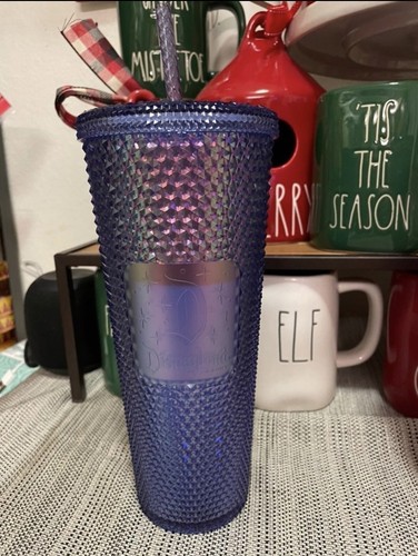 Disney Parks Disneyland Starbucks Geometric Pink & Purple Tumblers with Straw. - Picture 8 of 9