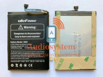 Batteria CS-UFP110SL 6050mAh Per Ulefone Power - Sostituisce 3026LN6050M44V, Li-Polymer 3.85V - 5
