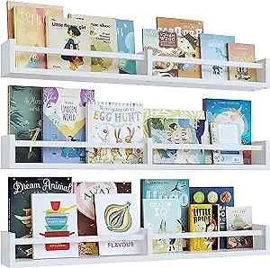 White Nursery Bookshelves Inch Floating Nursery Shelves Set of