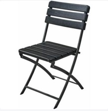 Sedia In Resina Pieghevole Cucina Bar Giardino Antracite Effetto Legno 55x46x81