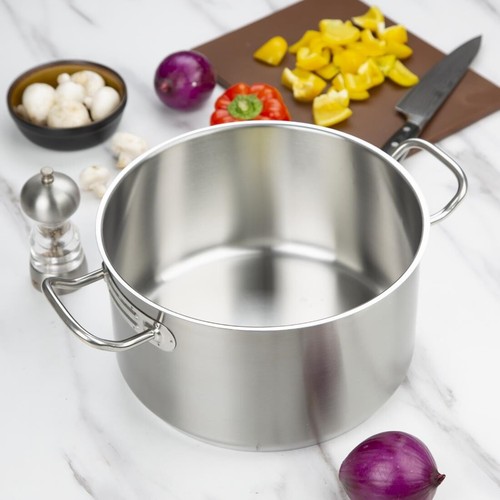 Vogue Padella Stufato Commerciale Acciaio Inox Ristorante Compatibile Induzione - Foto 33 di 37