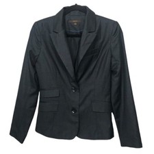 Merona Gray Pinstripe Two Button Blazer Jacket Nwt Size 2