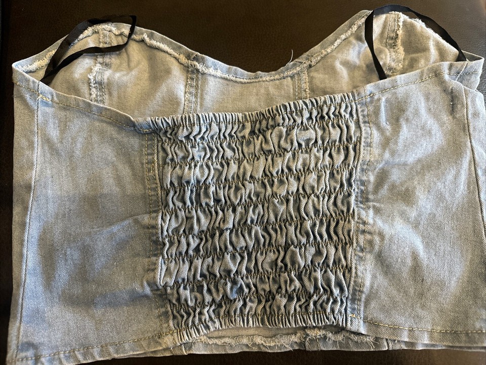 refuge denim on denim bustier Size Large New With Tags eBay