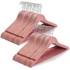 American Red Cedar Wooden Hangers 30 Pack, Clothes Hangers for Closet, Wood S...