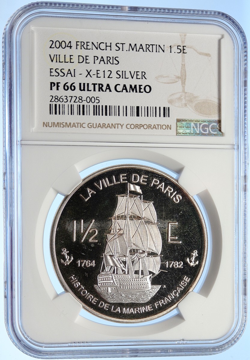 2004 FRANCE Saint Martin VILLE DE PARIS Proof Silver 1 1/2 Euro