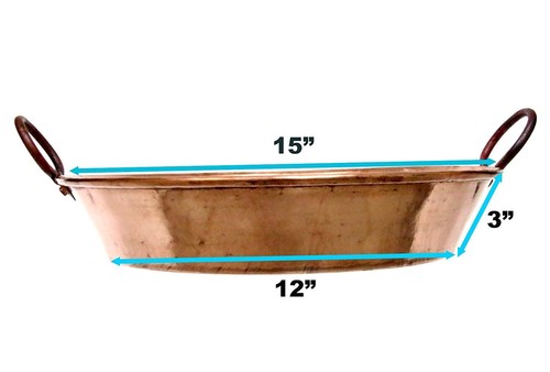 Paella Pan 15" Paellera de Cobre 100% Pure Copper Classic Cazo Traditional... - Picture 5 of 5