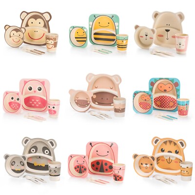 Geschirr für Kinder Kindergeschirrset - Kunststoff Kindergeschirr Set 5-teilig