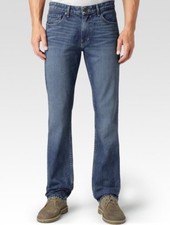 189 NWT PAIGE Sz33 NORMANDIE SLIM STRAIGHT COTTON JEANS SPIKE BLUE