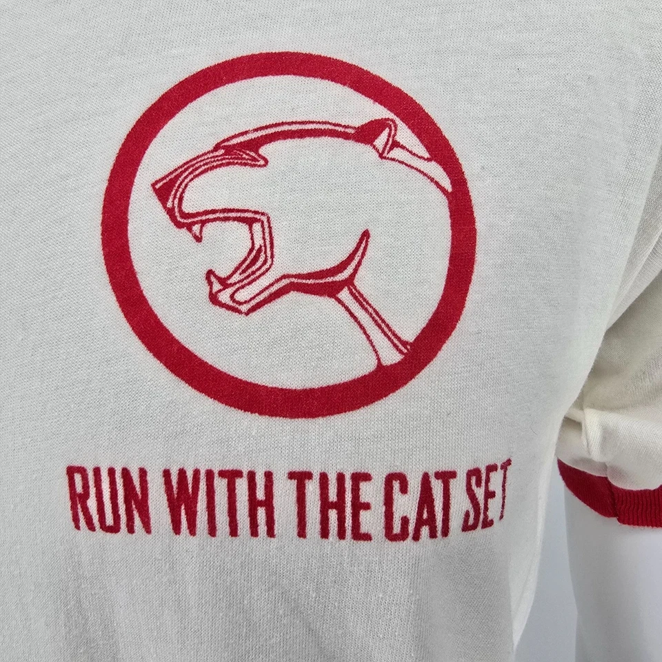 复古 20 世纪 70 年代 Mercury Cougar "Run with the Cat Set" 宣传 Ringer T 恤 (M) — 第 2/4 张图片