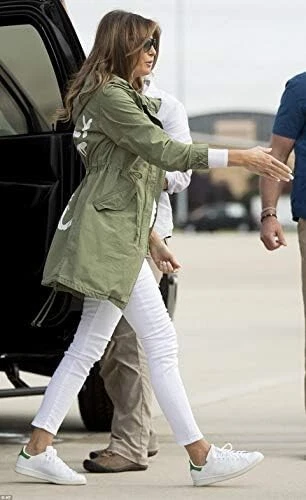 Women's I Really Don't Care Do U Melania Trump Cotton Coat Jacket - Cargo Jacket - Picture 7 of 7