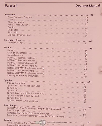 Fadal 5, 10, 15, 15XT, 2016L, 2216, 3-4-5000 mdls. Rotary Table Indexer Manual - Picture 3 of 6