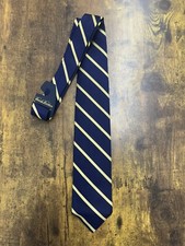 Brooks Brothers Blue With Gold Stripes 100% Silk Men's Necktie 58"