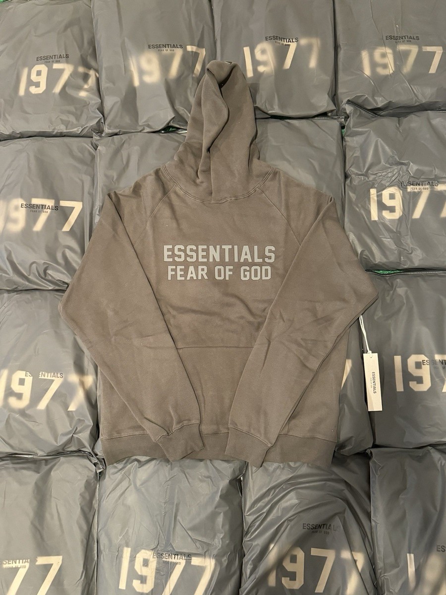 Fear of god Essentials Off Black hoodie size XS | eBay