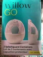 New WILLOW GO Splashguard Containers 7 oz Container Set Of 2 - Open Box