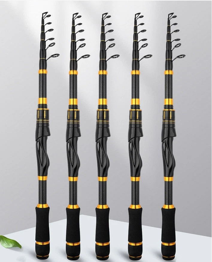 Fishing Rod Casting Spinning Travel Carbon Fiber Rod 4 Sections Trout Fast Pole