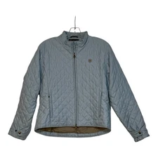 Ariat Quilted Jacket Light Blue Full Zip Collar Equestrian Gorpcore Preppy L