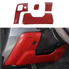 Red Carbon Steering Wheel Lower Decor Cover Trim For Ford Mustang 15+Accessories