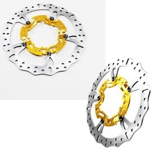 2PCS 14.0" Gold Touring Front Brake Rotor w/Caliper Adapter for Harley FLHR FLHX