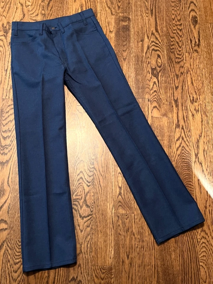 70s VINTAGE Levi's 10517 Black Tab Flare Pants 32x32 USA Made Bootcut Mens - Image 2 of 4